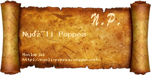 Nyúli Poppea névjegykártya